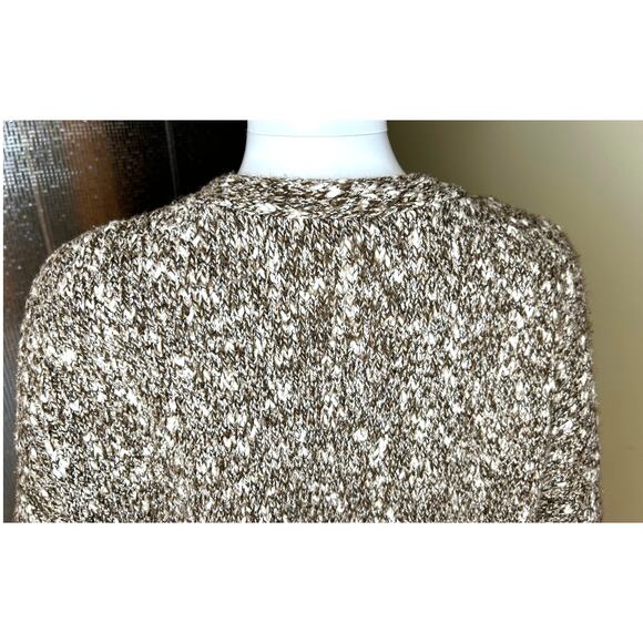 J. Jill Pure Jill Marled Cotton Blend Wherever Cardigan Brown Cream  XL - Picture 9 of 12
